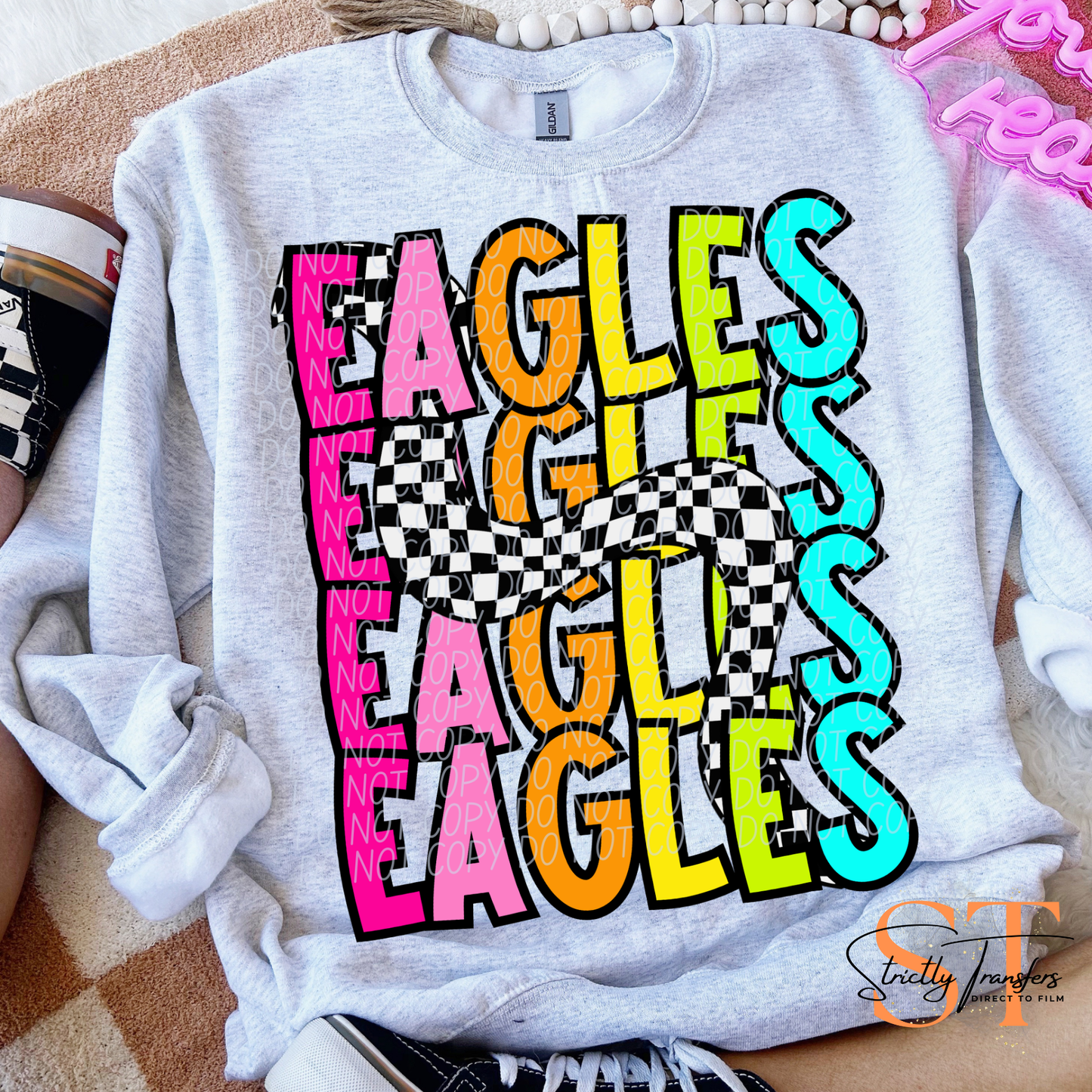 Eagles 80s Stacked Direct to Film Transfers