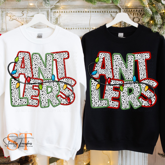 Antlers Christmas Lights Direct to Film Transfers