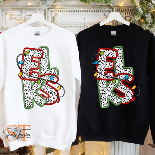 Elks Christmas Lights Direct to Film Transfers