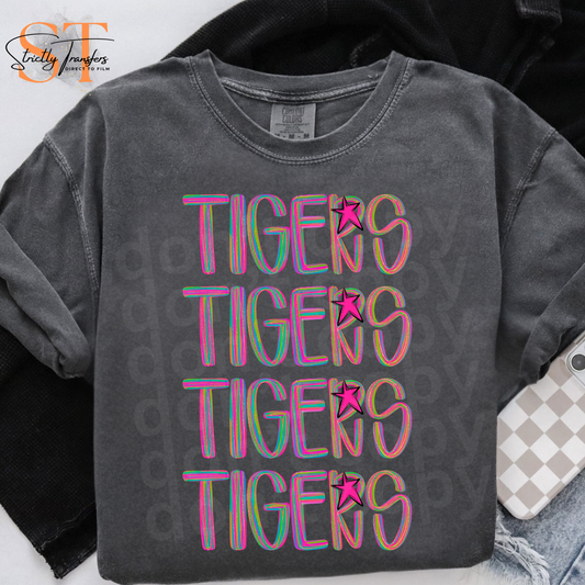 Tigers Brushstroke Quad Direct to Film Transfers