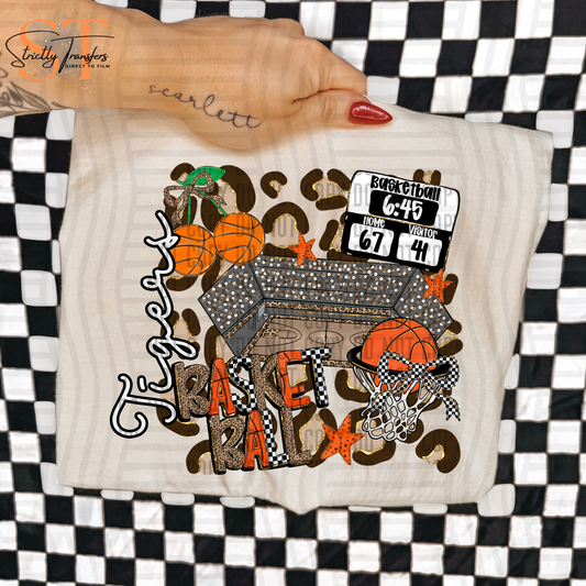 Tigers Leopard Basketball Collage Direct to Film Transfers