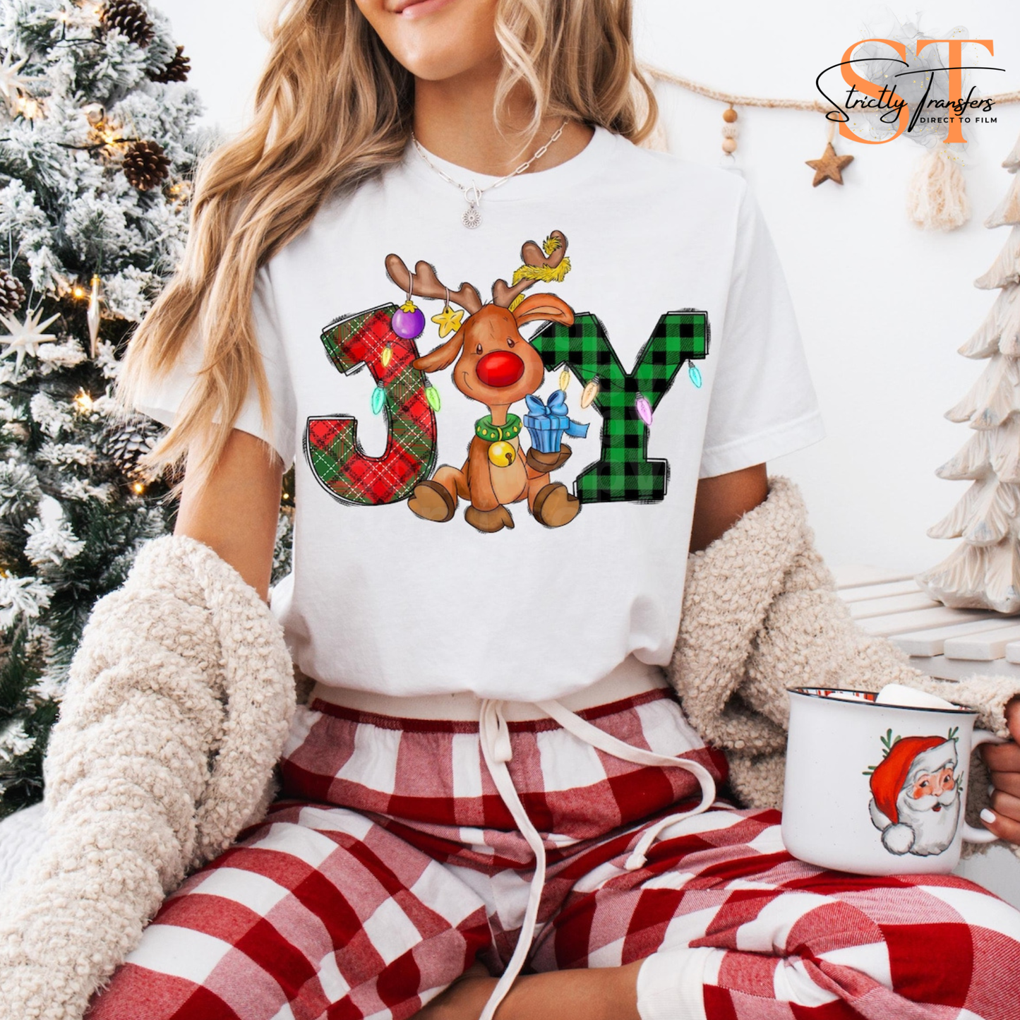 Joy Reindeer Direct to Film Transfers