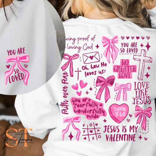 Christian Valentine Collage - pocket detail included Direct to Film Transfers