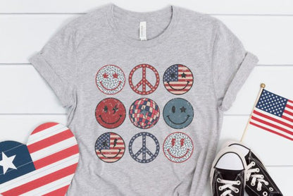 Retro 4th of July Smiley Face Direct to Film Transfer