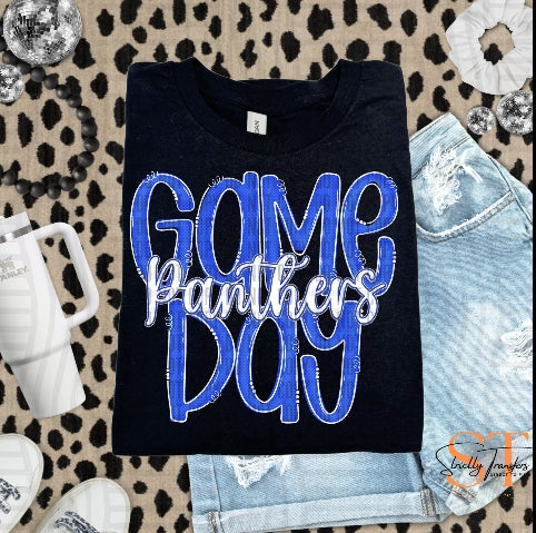 Panthers Game Day Doodle - 2 colors Direct to Film Transfers