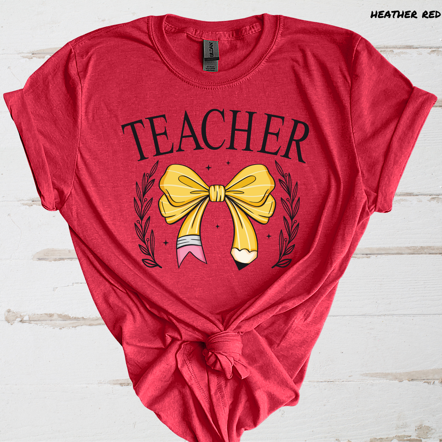 Teacher Varsity Coquette Pencil Bow Direct to Film Transfer