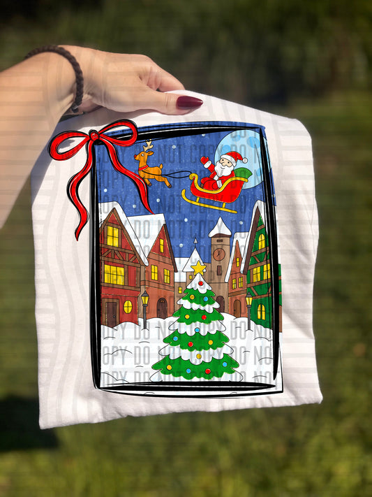 Hand drawn Christmas Town - 2 options Direct to Film Transfers