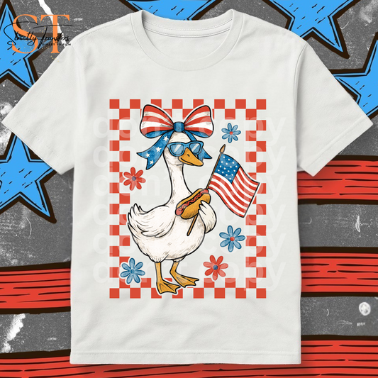 Patriotic Girl Goose Direct to Film Transfers