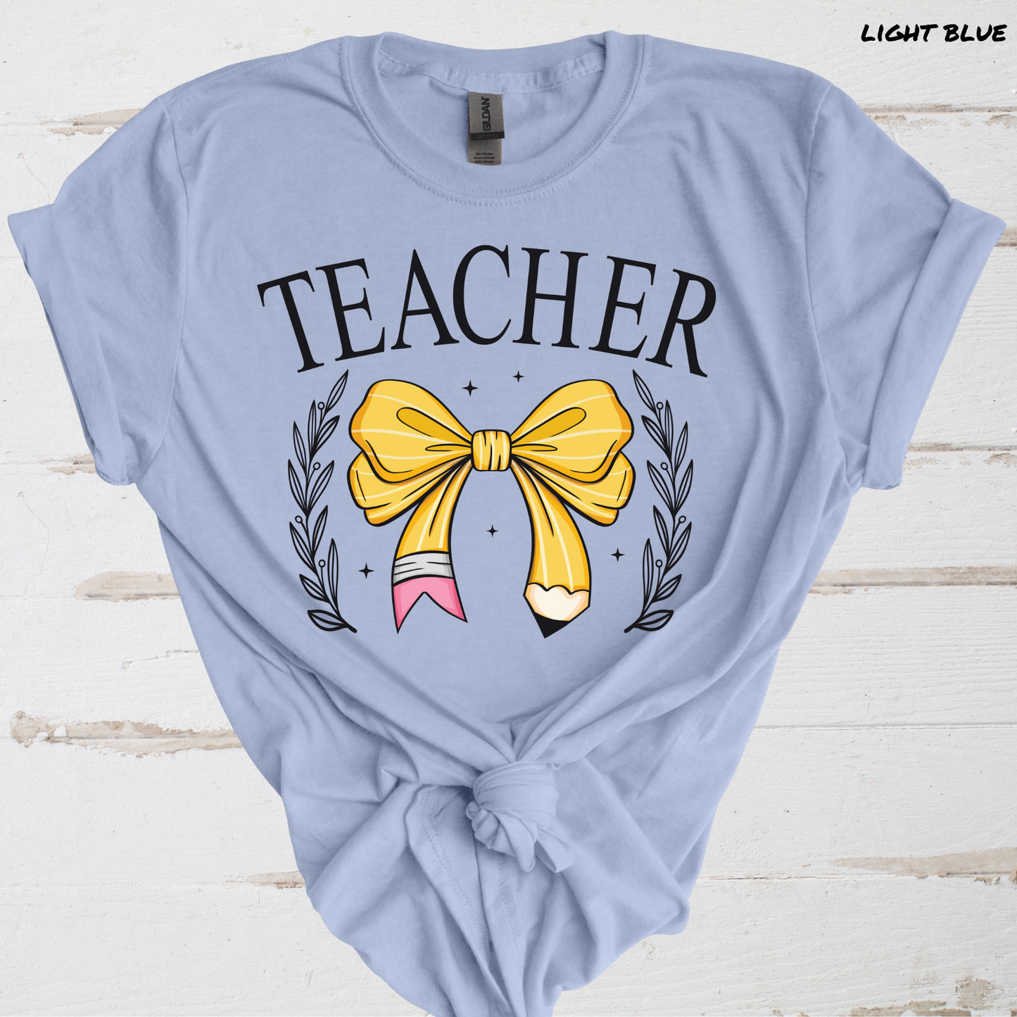 Teacher Varsity Coquette Pencil Bow Direct to Film Transfer