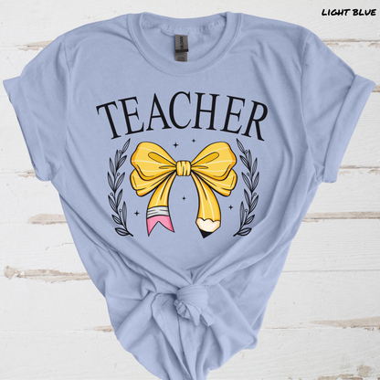 Teacher Varsity Coquette Pencil Bow Direct to Film Transfer