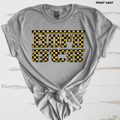 Hornets Racing Checkered Mascot Direct to Film Transfer *Custom Color*