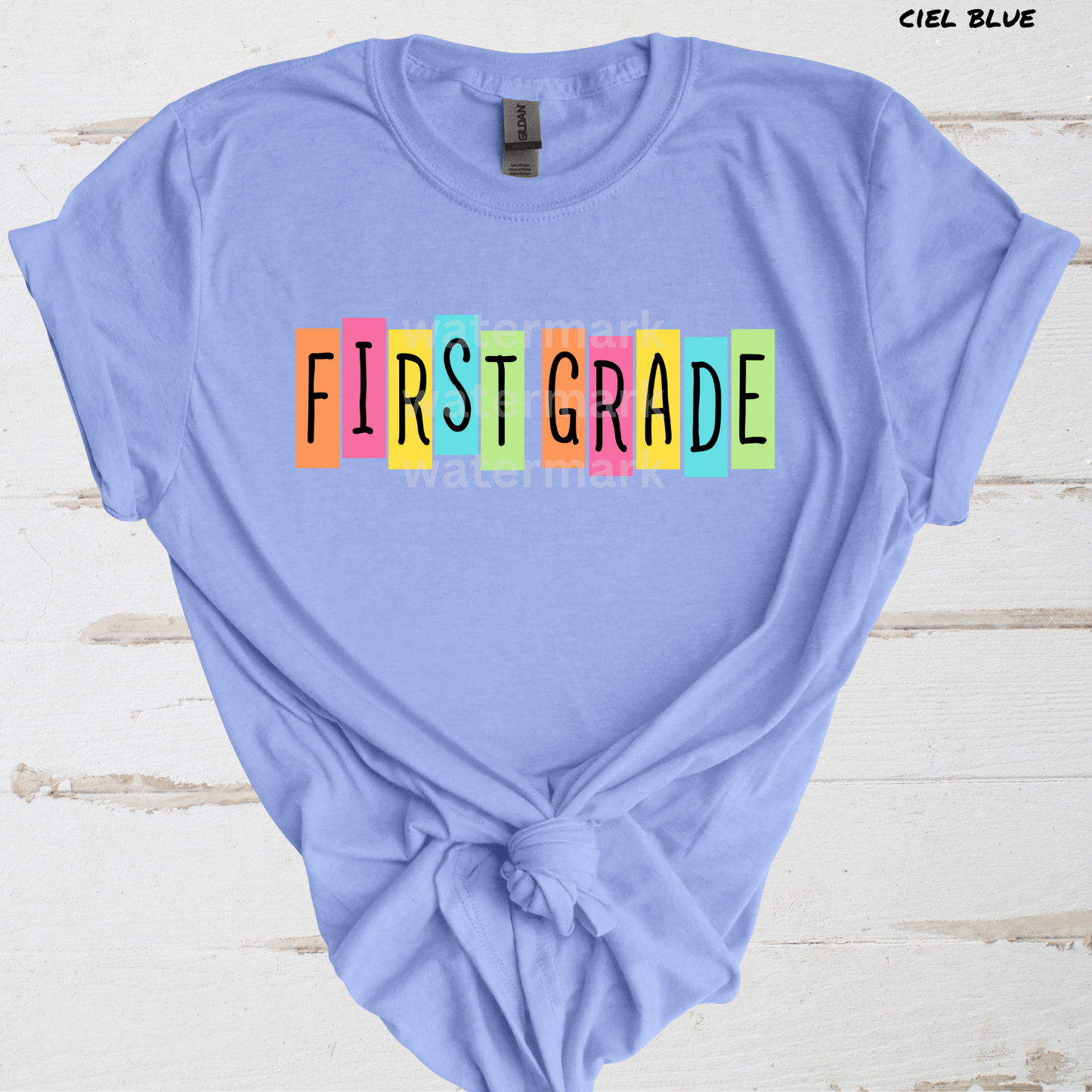 Bright Retro Back to School Grades Pre-K - Fifth  *Custom Name* Direct to Film Transfer