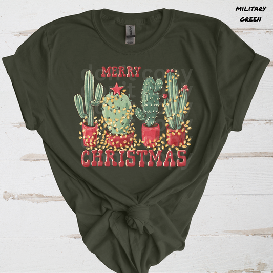 Merry Christmas Cactus Direct to Film Transfer