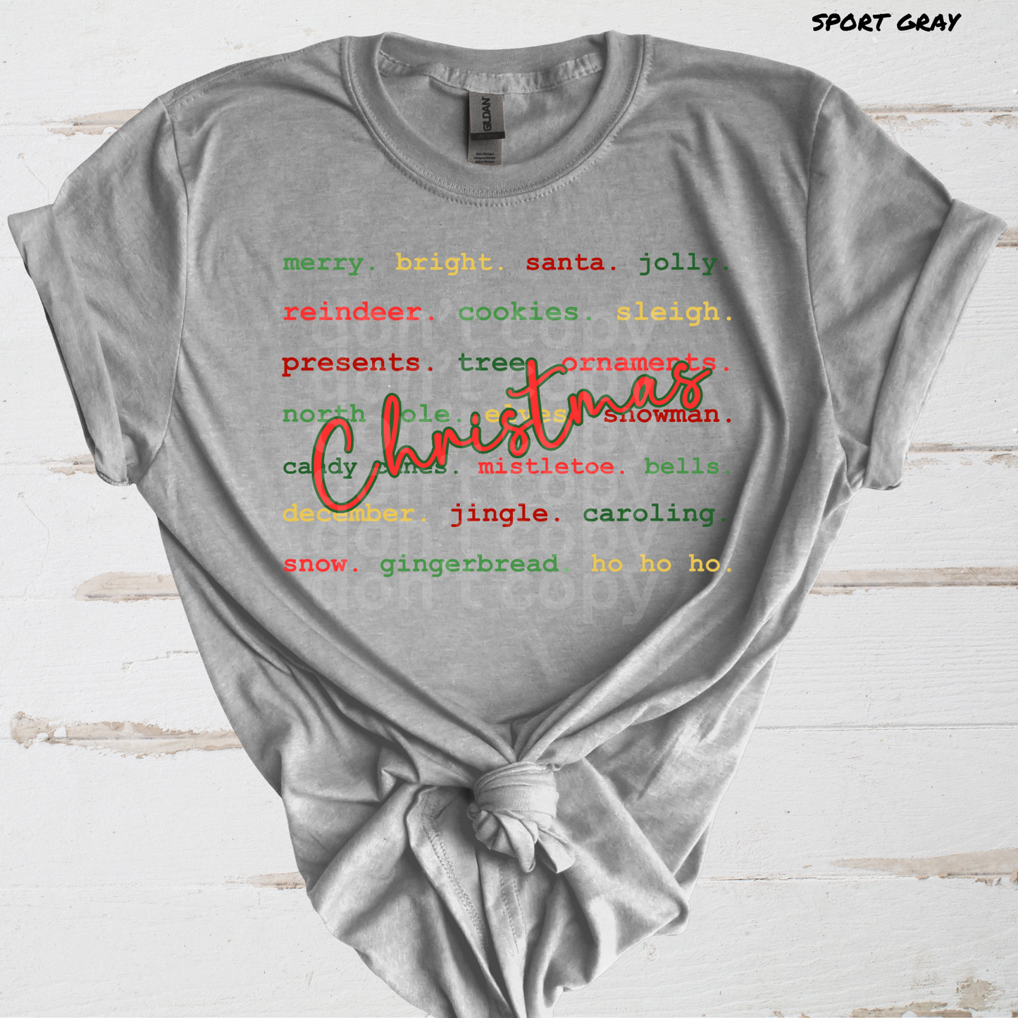 Christmas Typography - Multi Color Direct to Film Transfer