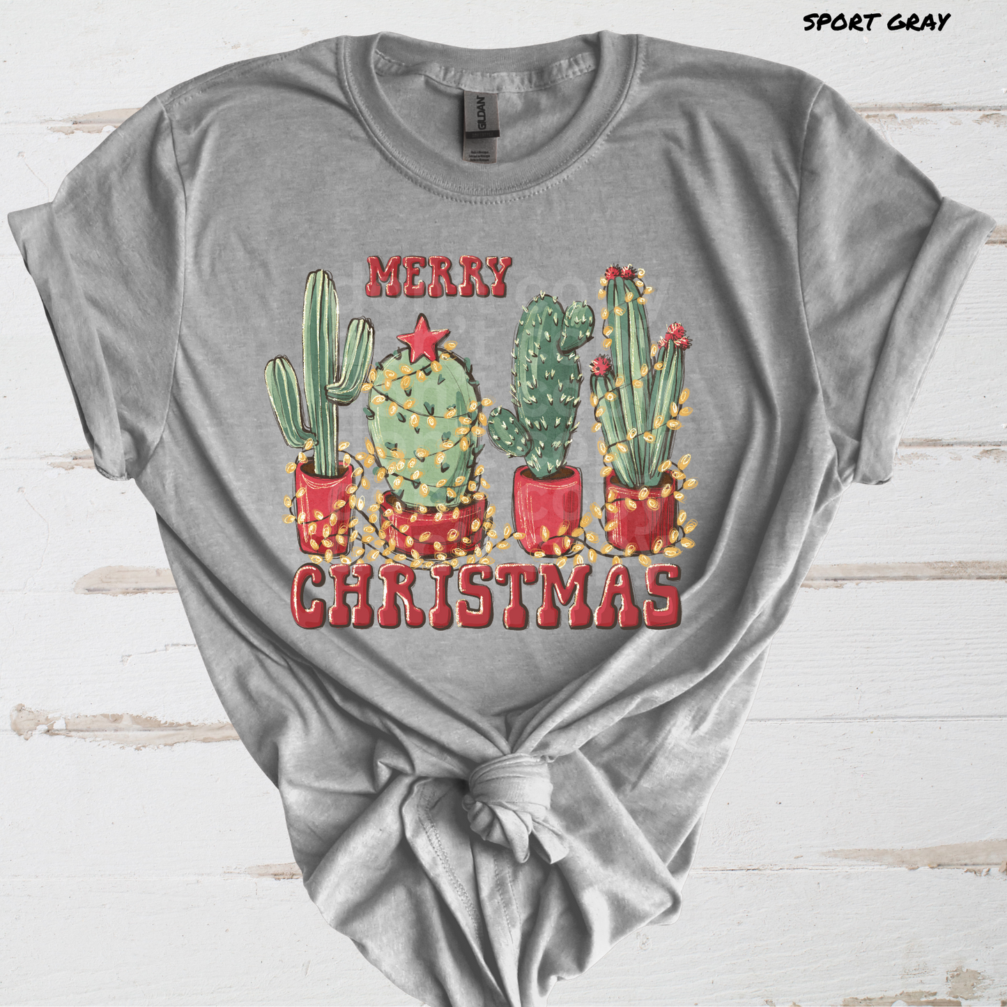 Merry Christmas Cactus Direct to Film Transfer
