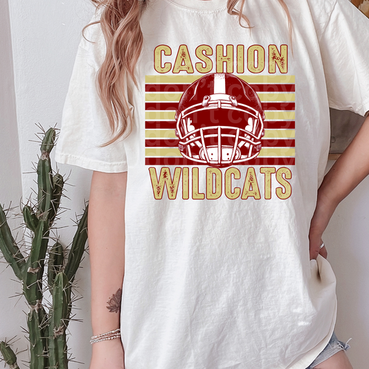 Cashion Wildcats Retro Football Helmet Direct to Film Transfer