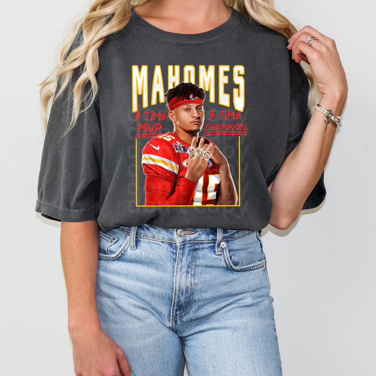 Mahomes 3x Champion Direct to Film Transfer