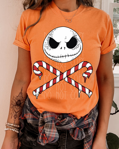 NBC Jack with Candy Cane Crossbones Direct to Film Transfer