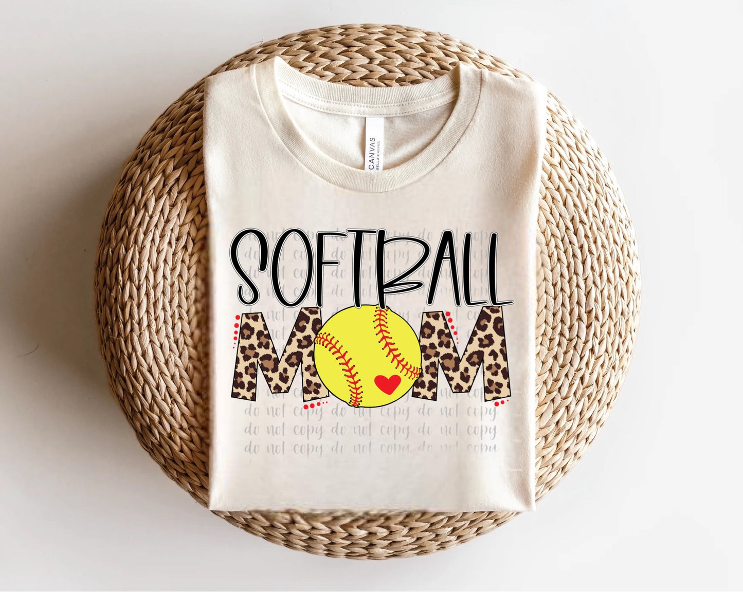 Softball MOM Leopard with BallDirect to Film Transfer