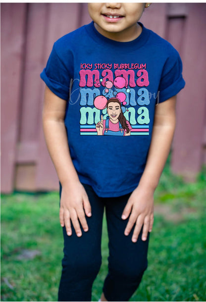 Icky, Sticky, Bubblegum Mama Ms. Rachel embroidered Direct to Film Transfer