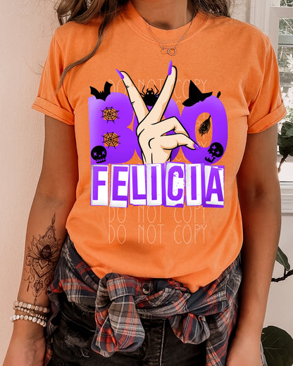 Boo Felicia Purple w/ 4" Pocket Direct to Film Transfer
