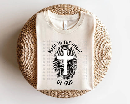 Made in the Image of God Fingerprint Direct to Film Transfer