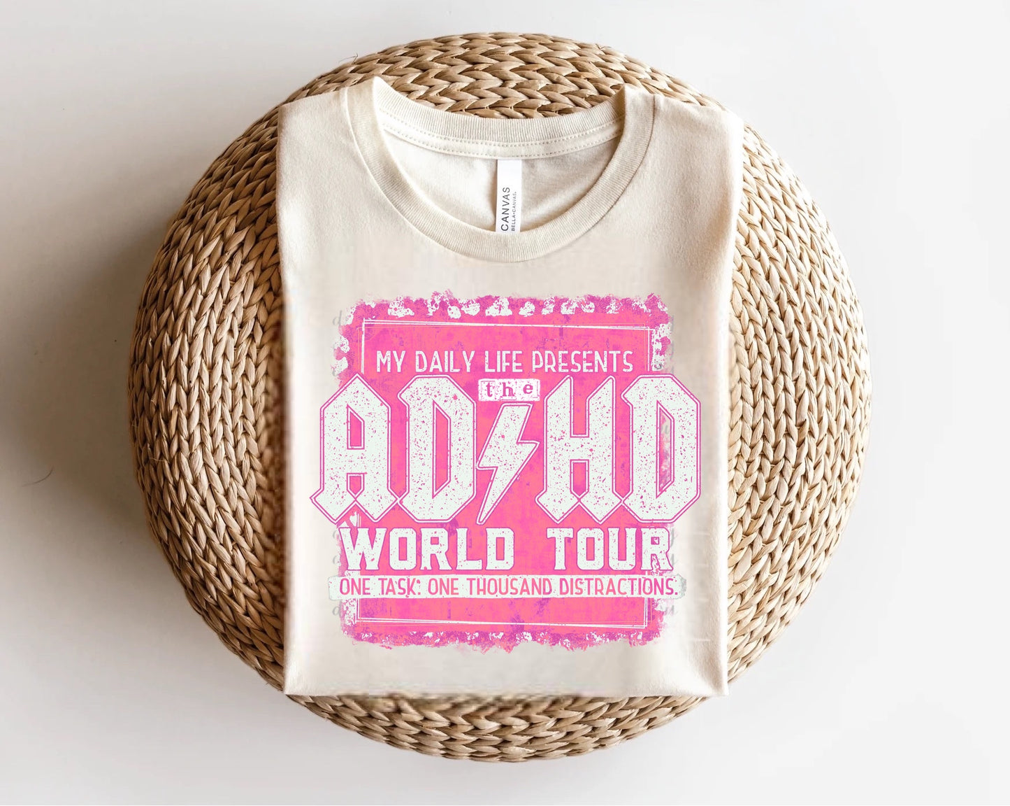 ADHD World Tour Pink Direct to Film Transfer