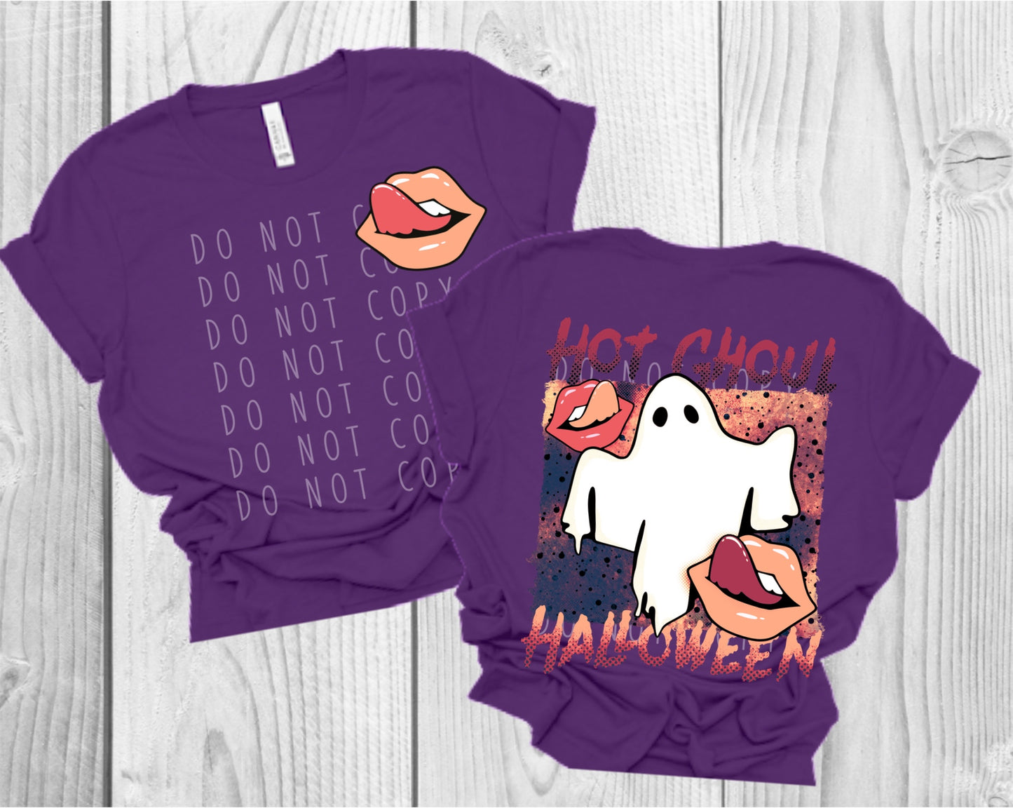 Hot Ghoul Halloween Peach Mouth w/ 4" Pocket Direct to Film Transfer