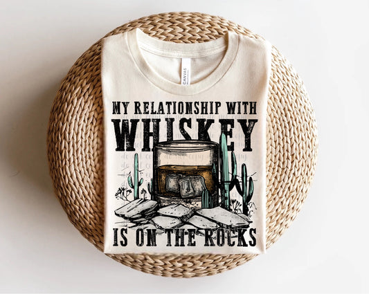 My Relationship with Whiskey is on the rocks Direct to Film Transfer
