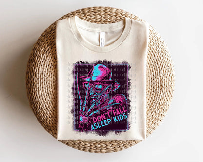 Don’t Fall Asleep Kids Neon Pink & Blue Direct to Film Transfer