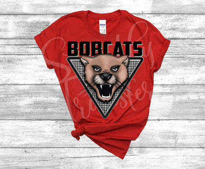 Bobcats Triangle Mascots Direct to Film Transfer