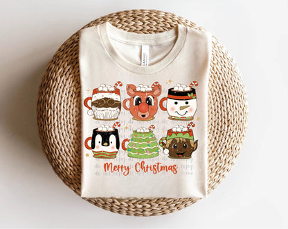 Christmas Coffee Mugs Dark Direct to Film Transfer