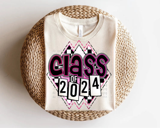 Class of 2024 Checkered Diamond Direct to Film Transfer