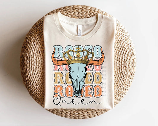 Rodeo Queen Bull Skull Direct to Film Transfer