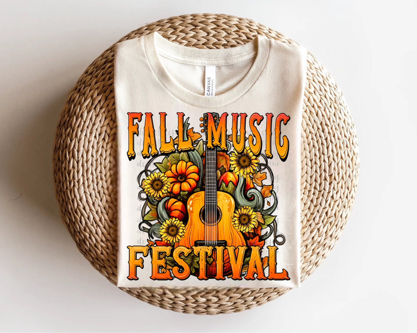 Fall Music Festival Guitar and Sunflowers Direct to Film Transfer
