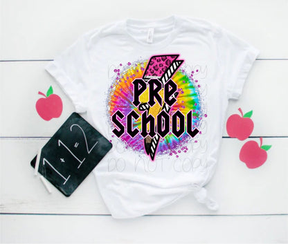 Preschool-5th Grade Neon Leopard Rockstar Lightning Bolt Circle Direct to Film Transfer
