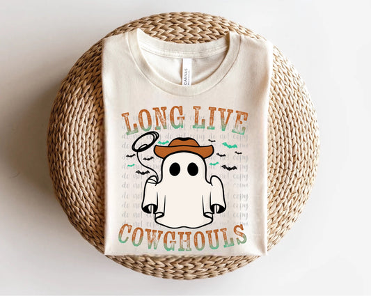 Long Live Cowghouls Burnt Orange & Teal Direct to Film Transfer