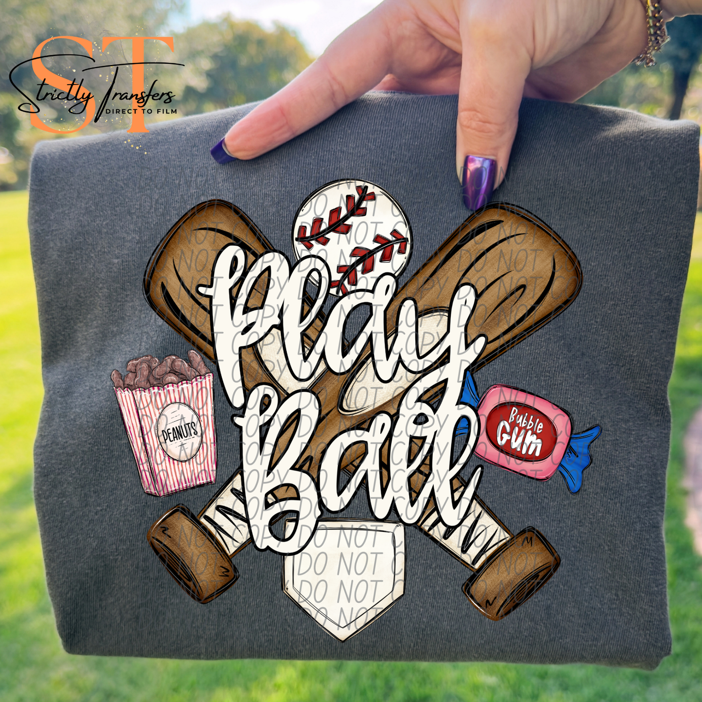 Play Ball Baseball- 2 options Direct to Film Transfers