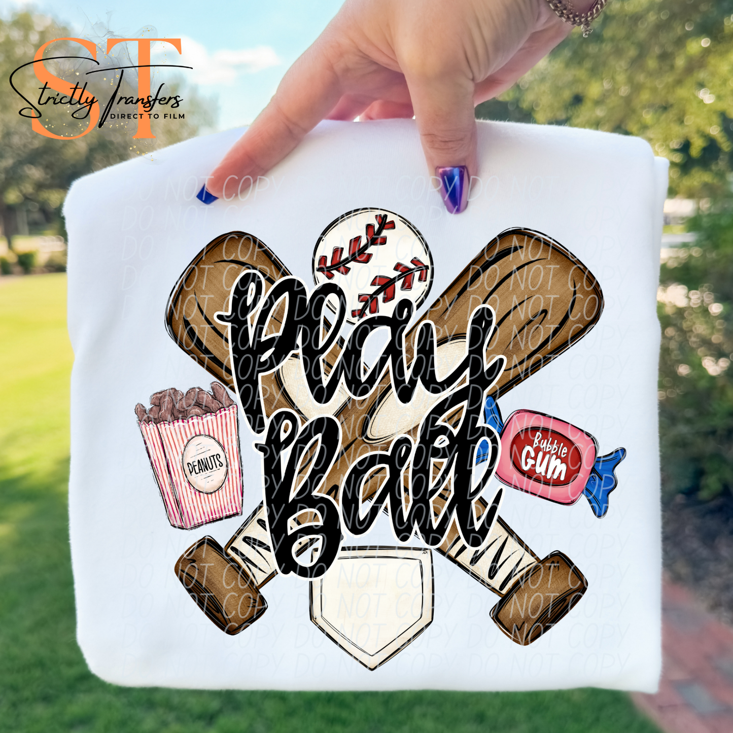 Play Ball Baseball- 2 options Direct to Film Transfers