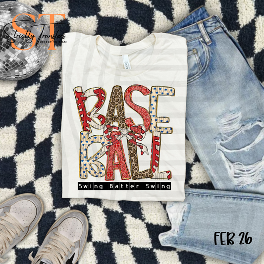 Baseball Leopard - 2 options Direct to Film Transfers