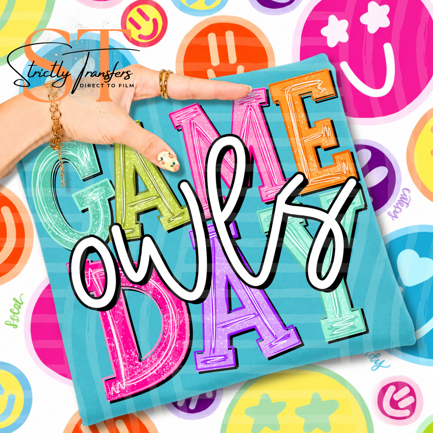 Colorful Game Day Mascots Direct to Film Transfers