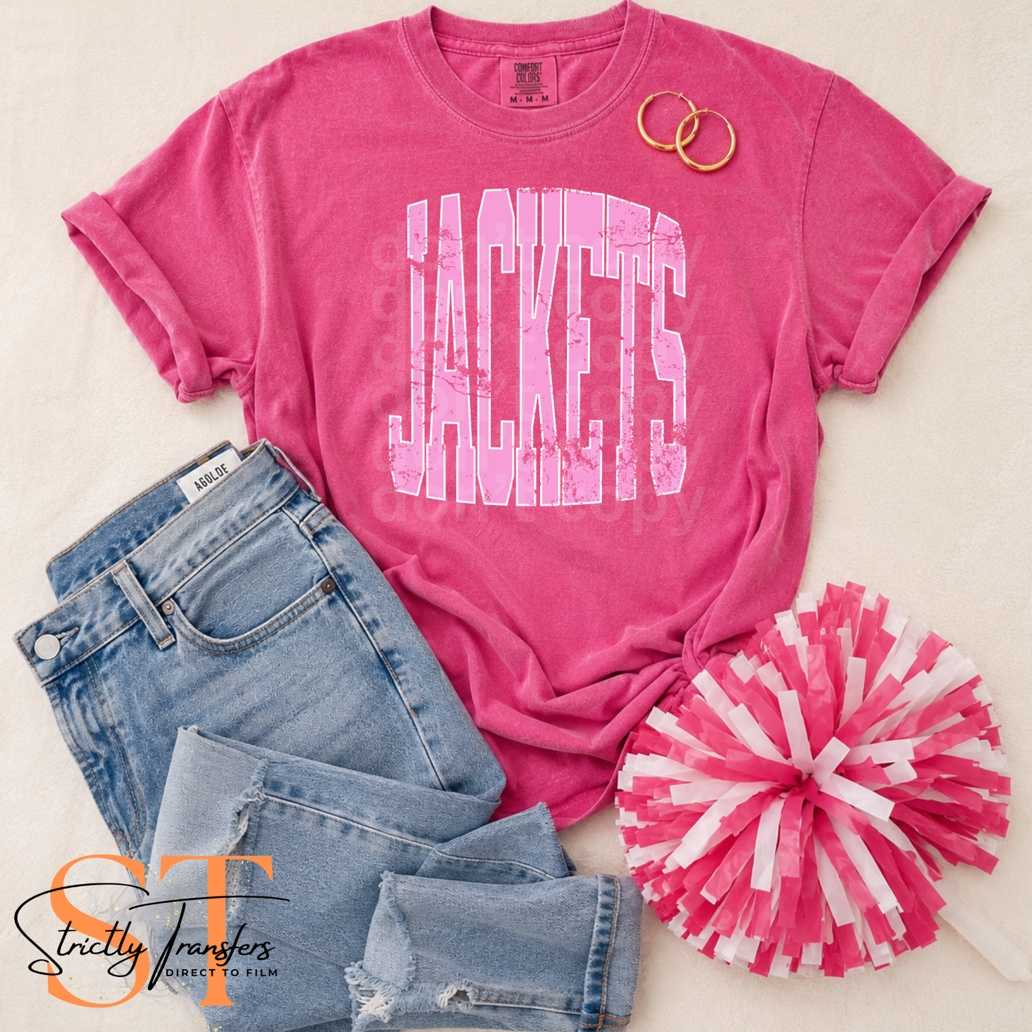 Pink Out Varsity Mascots Direct to Film Transfers
