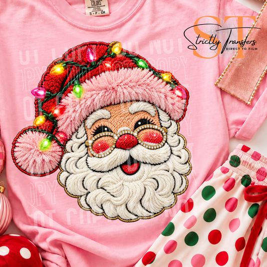 Santa Faux Lights & Embroidery Direct to Film Transfers