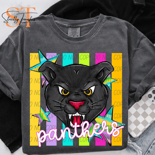 Panthers Pastel Stripes - 2 Options Direct to Film Transfers