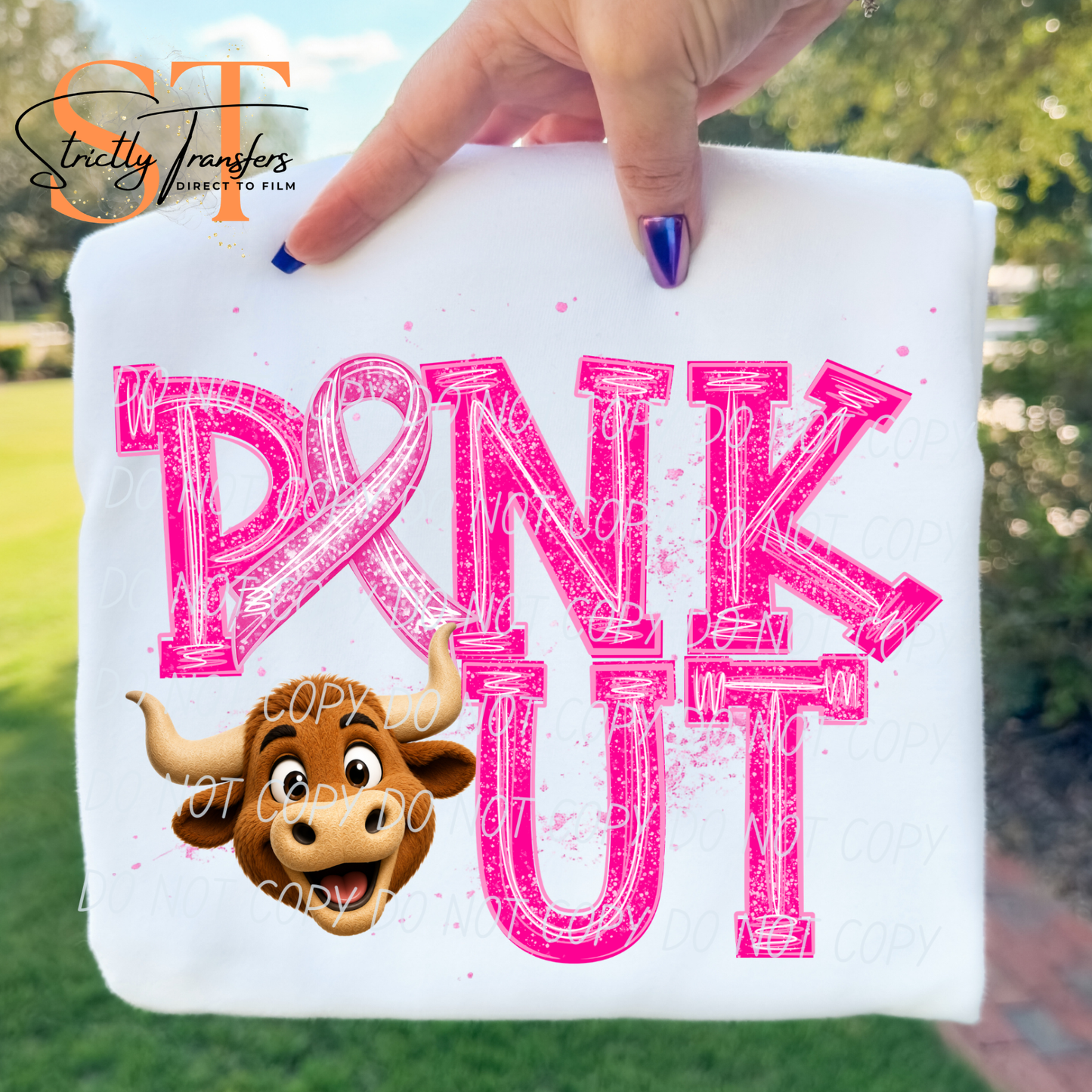 Pink Out Mascot Heads Direct to Film Transfers