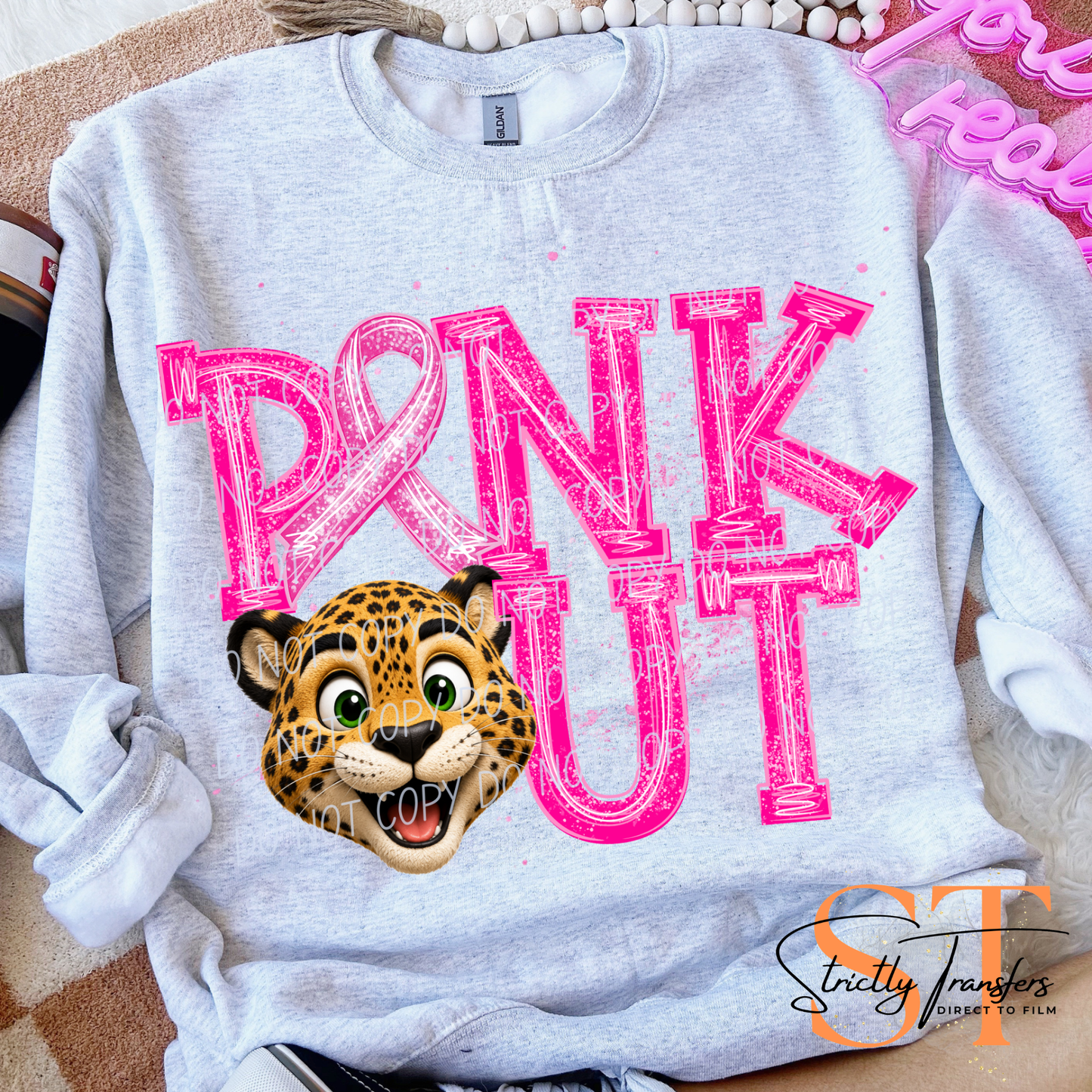 Pink Out Mascot Heads Direct to Film Transfers