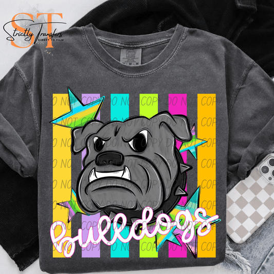 Bulldogs Pastel Stripes - 2 Options Direct to Film Transfers