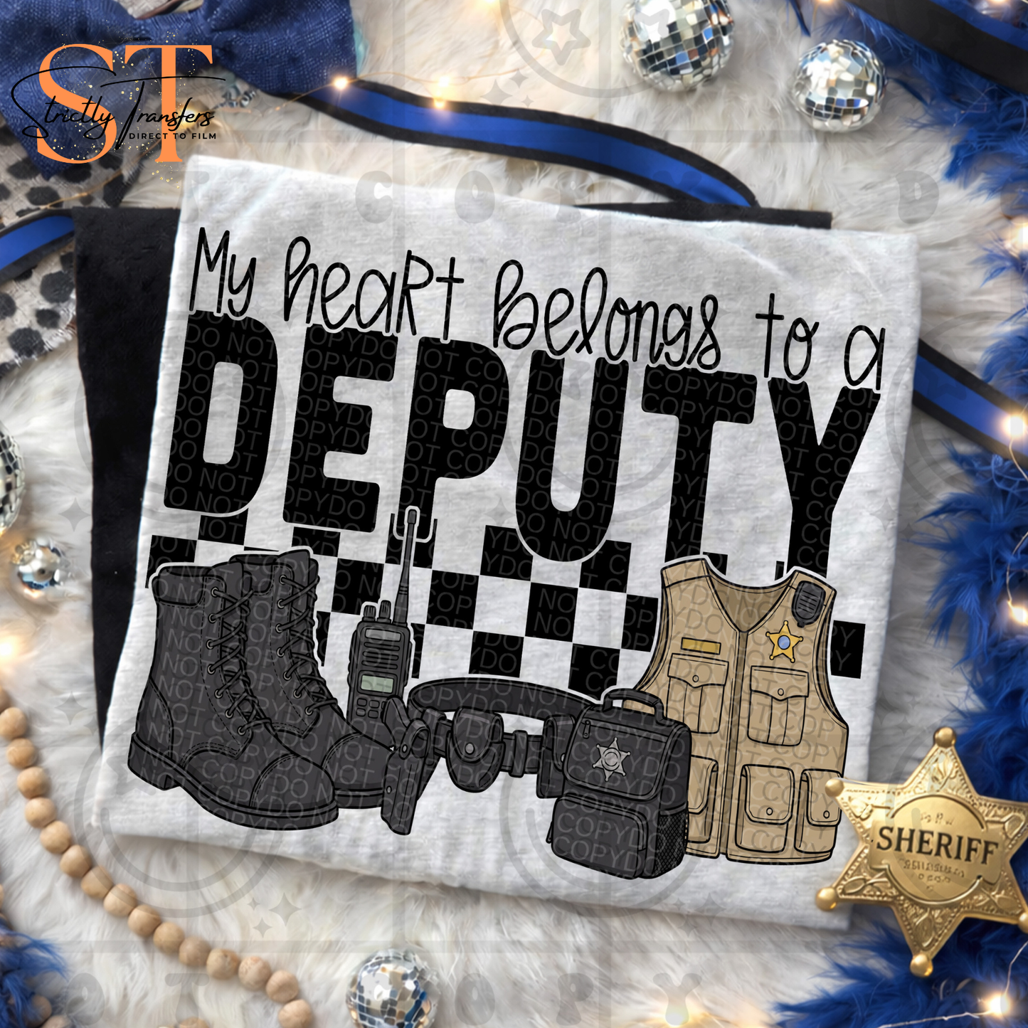 My Heart Belongs to a 1st Responder - 8 options Direct to Film Transfers