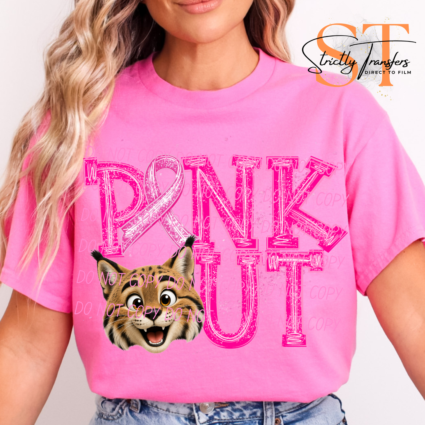 Pink Out Mascot Heads Direct to Film Transfers