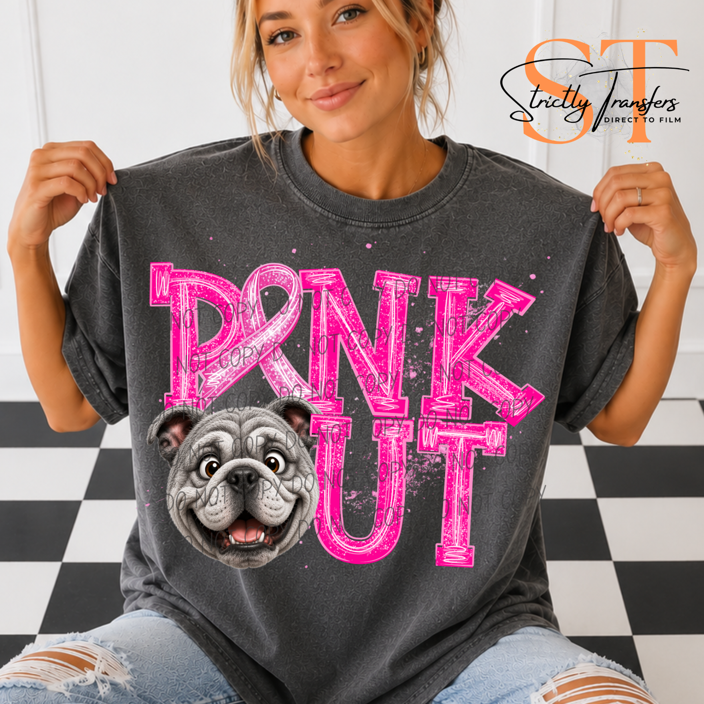 Pink Out Mascot Heads Direct to Film Transfers